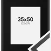 Ramme Trendy Sort 35x50 cm - Passepartout Sort 24x30 cm