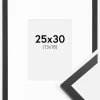 Ramme Trendy Sort 25x30 cm - Passepartout Hvid 14x19 cm