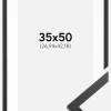 Ramme Trendy Sort 35x50 cm - Passepartout Hvid 11x17 inches