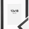 Ramme Trendy Sort 13x18 cm - Passepartout Hvid 9x13 cm