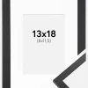Ramme Trendy Sort 13x18 cm - Passepartout Hvid 9x12 cm