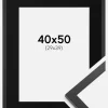 Ramme Trendy Sort 40x50 cm - Passepartout Sort 30x40 cm
