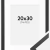 Ramme Trendy Sort 20x30 cm - Passepartout Hvid 15x21 cm (A5)