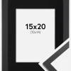 Ramme Trendy Sort 15x20 cm - Passepartout Sort 11x15 cm
