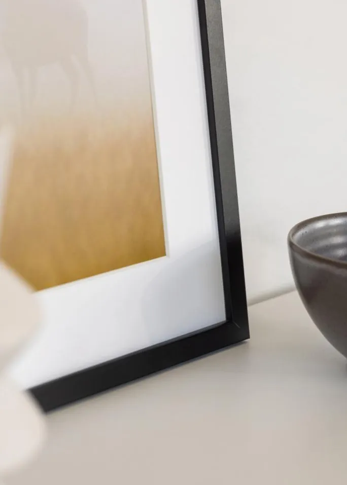 Ramme Trendy Sort 45x45 cm - Passepartout Hvid 34x34 cm