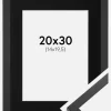 Ramme Trendy Sort 20x30 cm - Passepartout Sort 15x21 cm (A5)