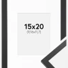 Ramme Trendy Sort 15x20 cm - Passepartout Hvid 4x5 inches