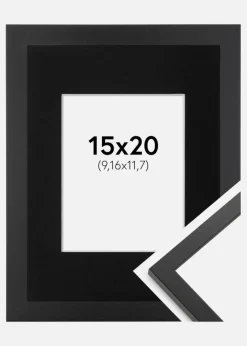 Ramme Trendy Sort 15x20 cm - Passepartout Sort 4x5 inches