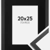 Ramme Trendy Sort 20x25 cm - Passepartout Sort 13x19,5 cm