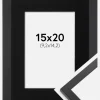 Ramme Trendy Sort 15x20 cm - Passepartout Sort 4x6 inches