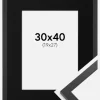 Ramme Trendy Sort 30x40 cm - Passepartout Sort 20x28 cm