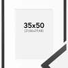 Ramme Trendy Sort 35x50 cm - Passepartout Hvid 9x12 inches