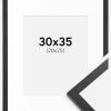 Ramme Trendy Sort 30x35 cm - Passepartout Hvid 21x26 cm