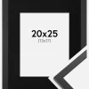 Ramme Trendy Sort 20x25 cm - Passepartout Sort 14x18 cm