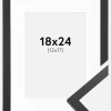 Ramme Trendy Sort 18x24 cm - Passepartout Hvid 13x18 cm