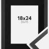 Ramme Trendy Sort 18x24 cm - Passepartout Sort 13x18 cm