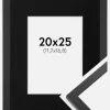 Ramme Trendy Sort 20x25 cm - Passepartout Sort 5x7 inches