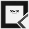 Ramme Trendy Sort 50x50 cm - Passepartout Sort 35x35 cm