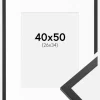 Ramme Trendy Sort 40x50 cm - Passepartout Hvid 27x35 cm