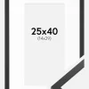 Ramme Trendy Sort 25x40 cm - Passepartout Hvid 15x30 cm