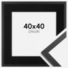 Ramme Trendy Sort 40x40 cm - Passepartout Sort 30x30 cm