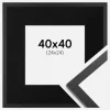 Ramme Trendy Sort 40x40 cm - Passepartout Sort 25x25 cm