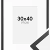 Ramme Trendy Sort 30x40 cm - Passepartout Hvid 18x27 cm