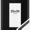 Ramme Trendy Sort 20x30 cm - Passepartout Sort 10x20 cm