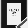 Ramme Trendy Sort 42x59,4 cm (A2) - Passepartout Sort 25x38 cm
