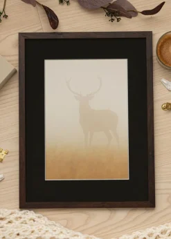 Ramme Trendy Valnød 40x60 cm - Passepartout Sort 32,9x48,3 cm (A3+)