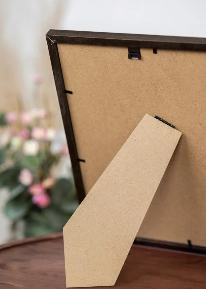 Ramme Trendy Valnød 20x25 cm - Passepartout Hvid 15x20 cm