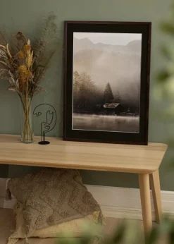 Ramme Trendy Valnød 35x50 cm - Passepartout Sort 11x17 inches