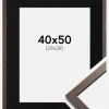 Ramme Trendy Valnød 40x50 cm - Passepartout Sort 30x40 cm