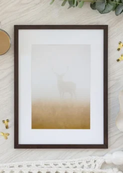 Ramme Trendy Valnød 40x55 cm - Passepartout Hvid 29x45 cm