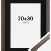 Ramme Trendy Valnød 20x30 cm - Passepartout Sort 15x22 cm