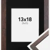 Ramme Trendy Valnød 13x18 cm - Passepartout Sort 10x12 cm