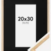Ramme Tynd Eg 20x30 cm - Passepartout Sort 10x20 cm