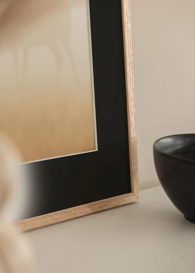 Ramme Tynd Eg 35x50 cm - Passepartout Sort 11x17 inches