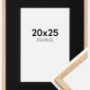 Ramme Tynd Eg 20x25 cm - Passepartout Sort 13x19,5 cm