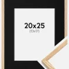 Ramme Tynd Eg 20x25 cm - Passepartout Sort 14x18 cm