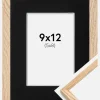 Ramme Tynd Eg 9x12 cm - Passepartout Sort 6x9 cm