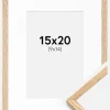 Ramme Tynd Eg 15x20 cm - Passepartout Hvid 10x15 cm