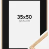 Ramme Tynd Eg 35x50 cm - Passepartout Sort 10x15 inches