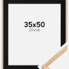 Ramme Tynd Eg 35x50 cm - Passepartout Sort 30x35 cm