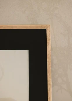 Ramme Tynd Eg 40x60 cm - Passepartout Sort 25x50 cm