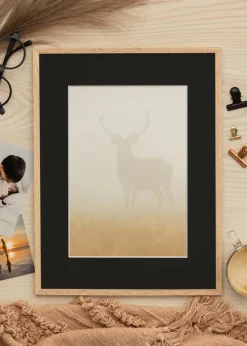 Ramme Tynd Eg 15x20 cm - Passepartout Sort 10x15 cm