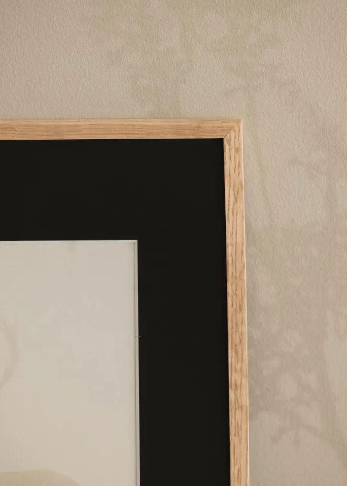 Ramme Tynd Eg 30x30 cm - Passepartout Sort 8x8 inches