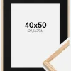 Ramme Tynd Eg 40x50 cm - Passepartout Sort 12x16 inches