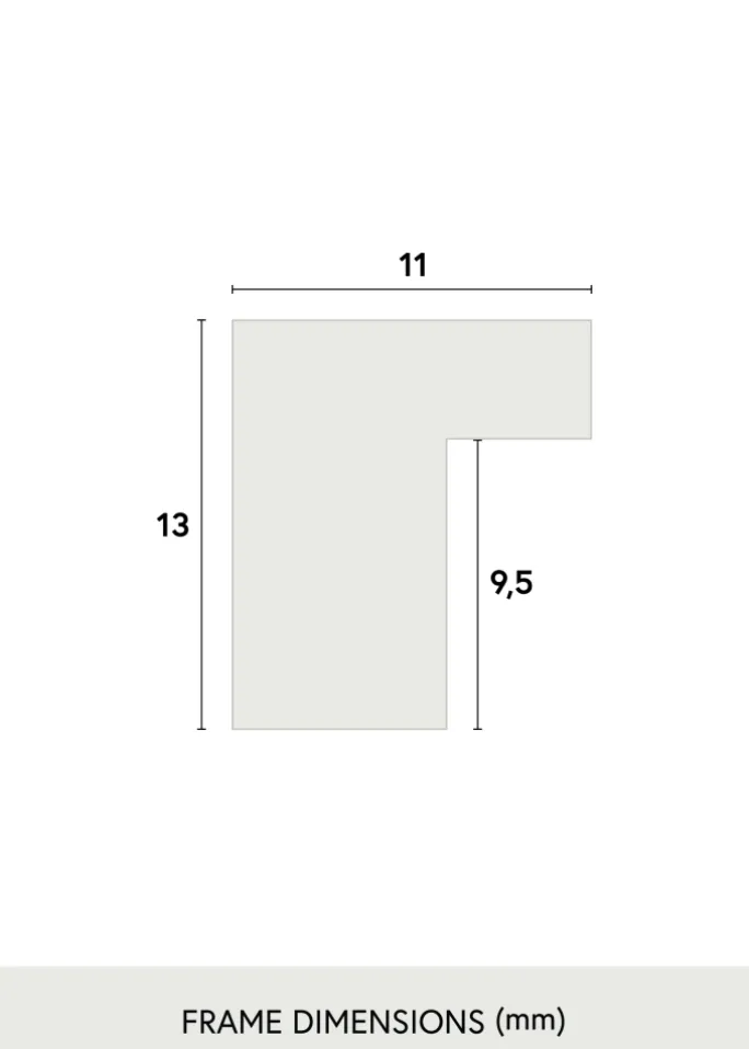 Ramme Tynd Eg 30x40 cm - Passepartout Hvid 21x29,7 cm (A4)