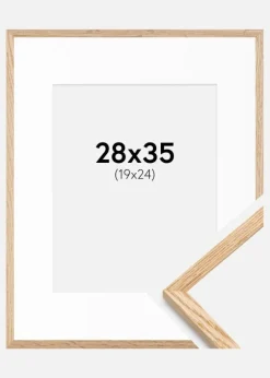 Ramme Tynd Eg 28x35 cm - Passepartout Hvid 20x25 cm